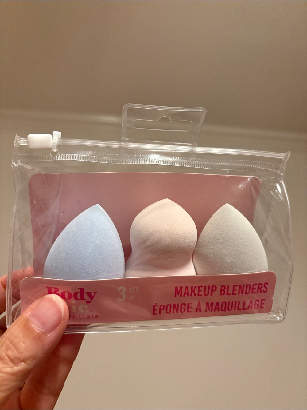 Body Basics 3-Pack Makeup Blenders — Blue, Pink, White